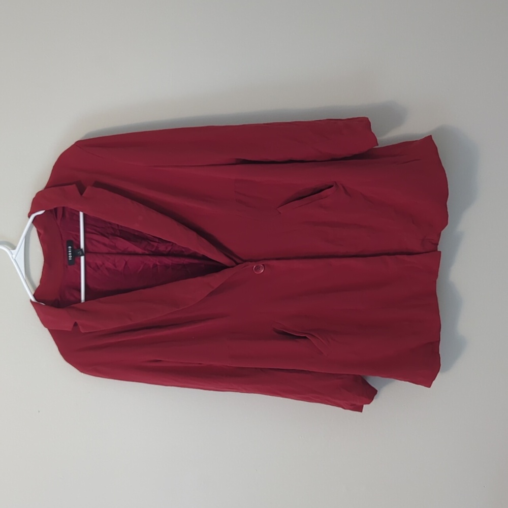 Long red blazer